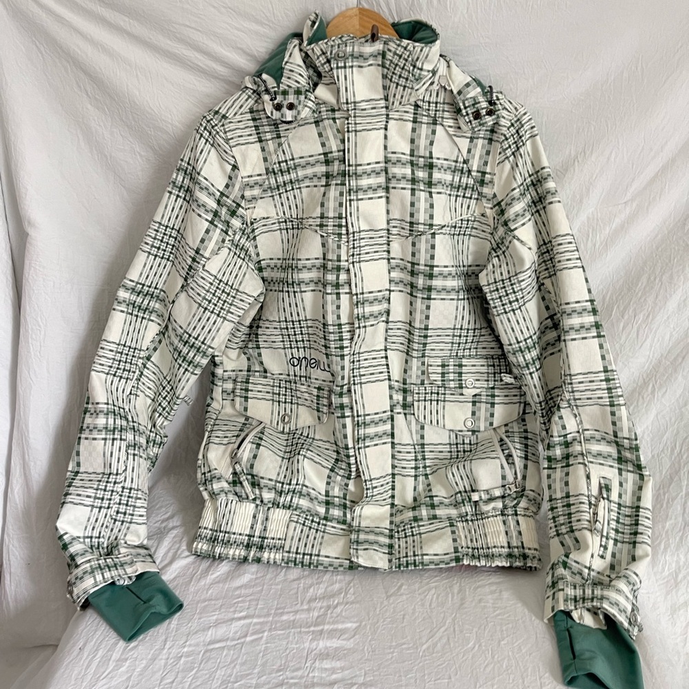 Vintage Europe O’neill Checkered Winter Ski Snowboard Jacket Size XL